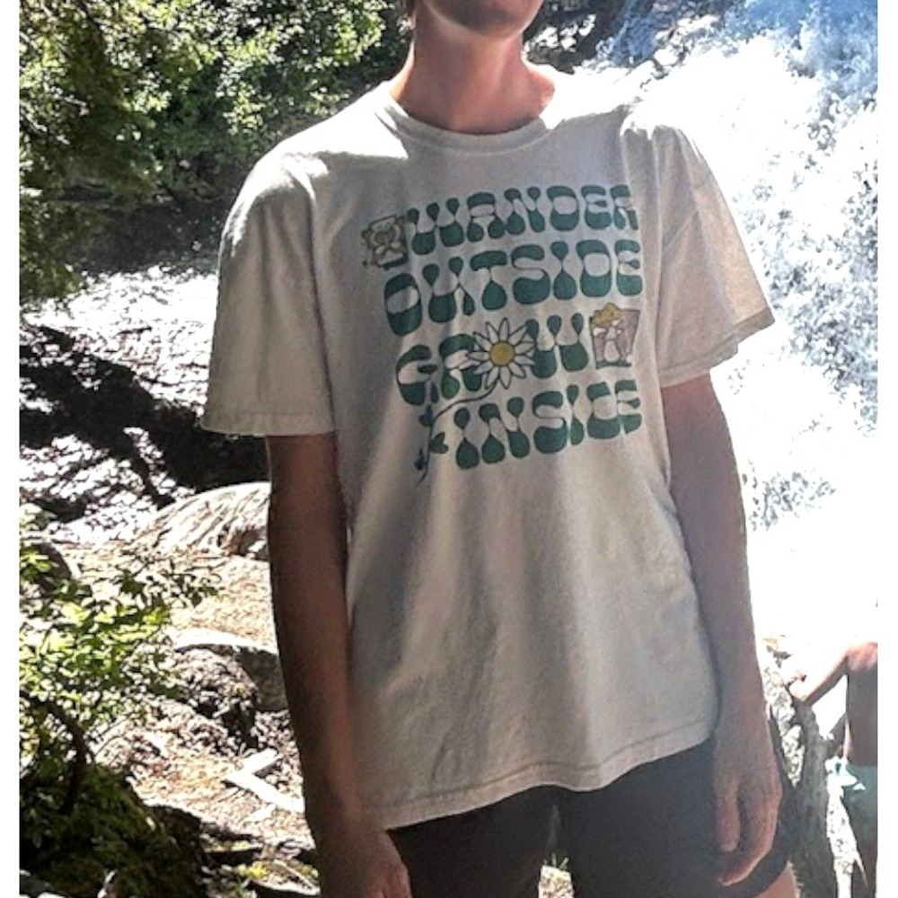 IML Wander Outside Grow Inside Graphic Tee Retro Nature White XL